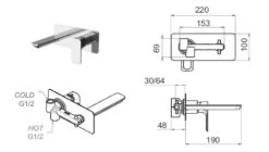 Sapho Spy - Inbouw Wastafelkraan Met Inbouwdeel, Mat Zwart PY08/15 -Thuis-Badkamer 00132bbc90e1695337123489