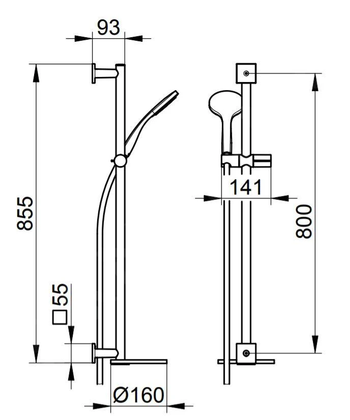 Keuco IXMO - Set Van Solo Douchekop, Houder, Stang En Slang, Chroom/zwartgrijs 59587010912 2 Keuco IXMO - Set Van Solo Douchekop, Houder, Stang En Slang, Chroom/zwartgrijs 59587010912 - Afbeelding 2