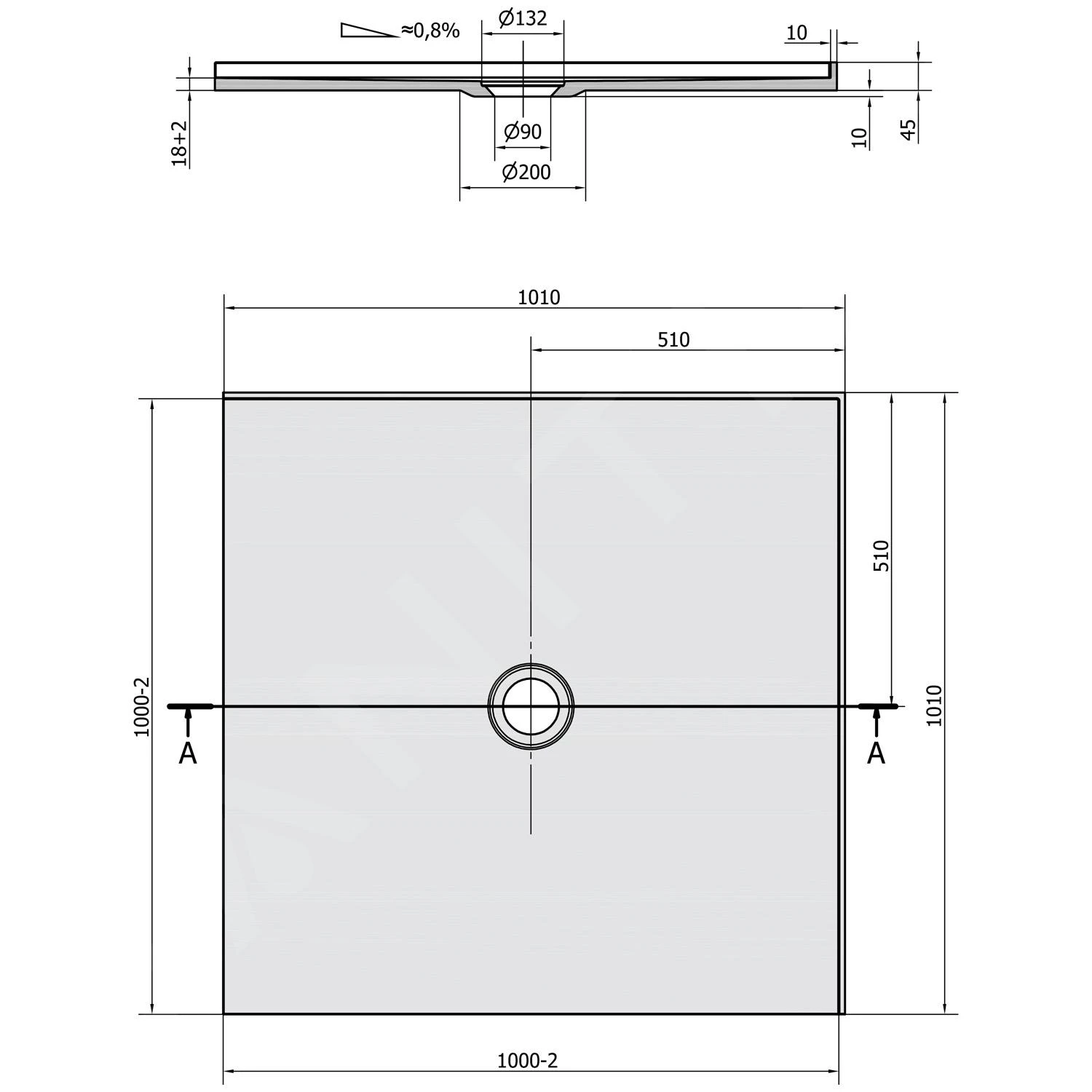 Polysan Douchebakken - Douchebak Mirai 1000x1000, Gegoten Marmer, Wit 73166 2 Polysan Douchebakken - Douchebak Mirai 1000x1000, Gegoten Marmer, Wit 73166 - Afbeelding 2