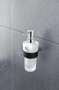 Nimco Nava - Zeepdispenser Met Hoouder, Mat Zwart/mat Glas NA 28031W -Thuis-Badkamer 1120f5564408457c2f51230d