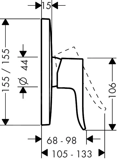 Hansgrohe Metris New - Afdekset Voor Douchekraan, Chroom 31456000 2 Hansgrohe Metris New - Afdekset Voor Douchekraan, Chroom 31456000 - Afbeelding 2