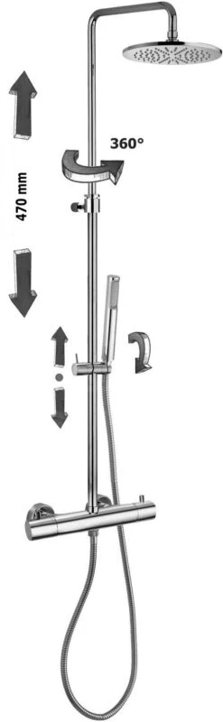 Paffoni Douchesets - Doucheset Mini Birillo 225 Met Thermostaatkraan, Mat Zwart ZCOL638LIQNO -Thuis-Badkamer 1471086f7e78dc8f31b5a481
