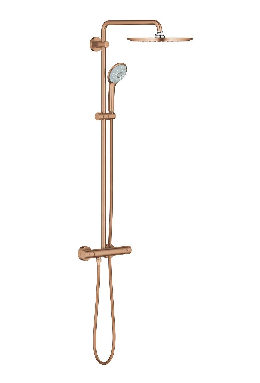 Grohe Euphoria - Douchesysteem 310 Met Opbouw Douchethermostaat, Geborsteld Warm Sunset 26075DL0 1 Grohe Euphoria - Douchesysteem 310 Met Opbouw Douchethermostaat, Geborsteld Warm Sunset 26075DL0