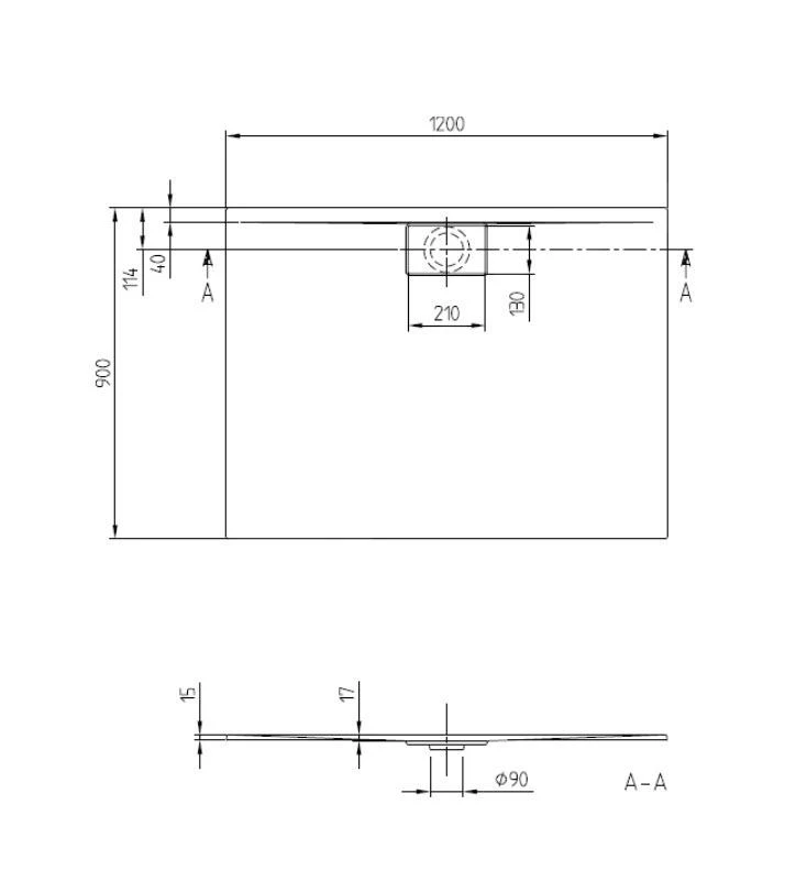 Villeroy & Boch Architectura MetalRim - Douchebak, 900x1200 Mm, Alpine Wit UDA1290ARA215V-01 2 Villeroy & Boch Architectura MetalRim - Douchebak, 900x1200 Mm, Alpine Wit UDA1290ARA215V-01 - Afbeelding 2