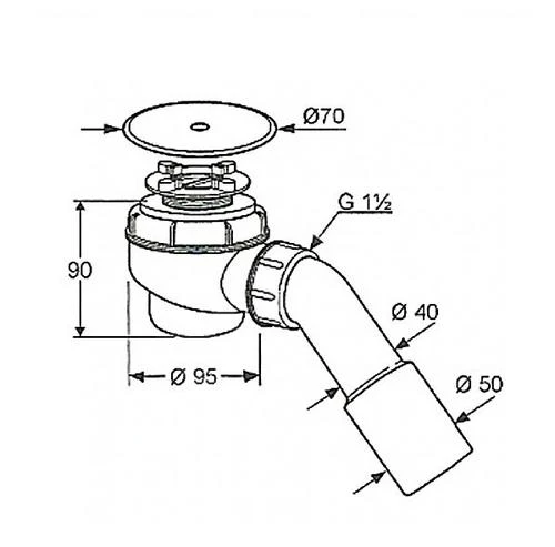 Kludi Sifons - Afvoergarnituur Voor Tasso Douchebak, Chroom/kunststof 2105205-00 2 Kludi Sifons - Afvoergarnituur Voor Tasso Douchebak, Chroom/kunststof 2105205-00 - Afbeelding 2