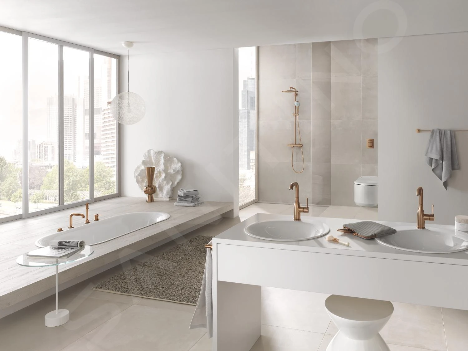Grohe Euphoria - Douchesysteem 310 Met Opbouw Douchethermostaat, Geborsteld Warm Sunset 26075DL0 4 Grohe Euphoria - Douchesysteem 310 Met Opbouw Douchethermostaat, Geborsteld Warm Sunset 26075DL0 - Afbeelding 4