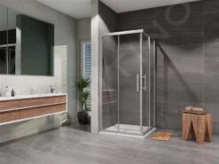 Lansanit LitEX Terni - Douchecabine 4 Delig 900x900 Mm, Glanzend Aluminium/mat Glas CF99-190-M