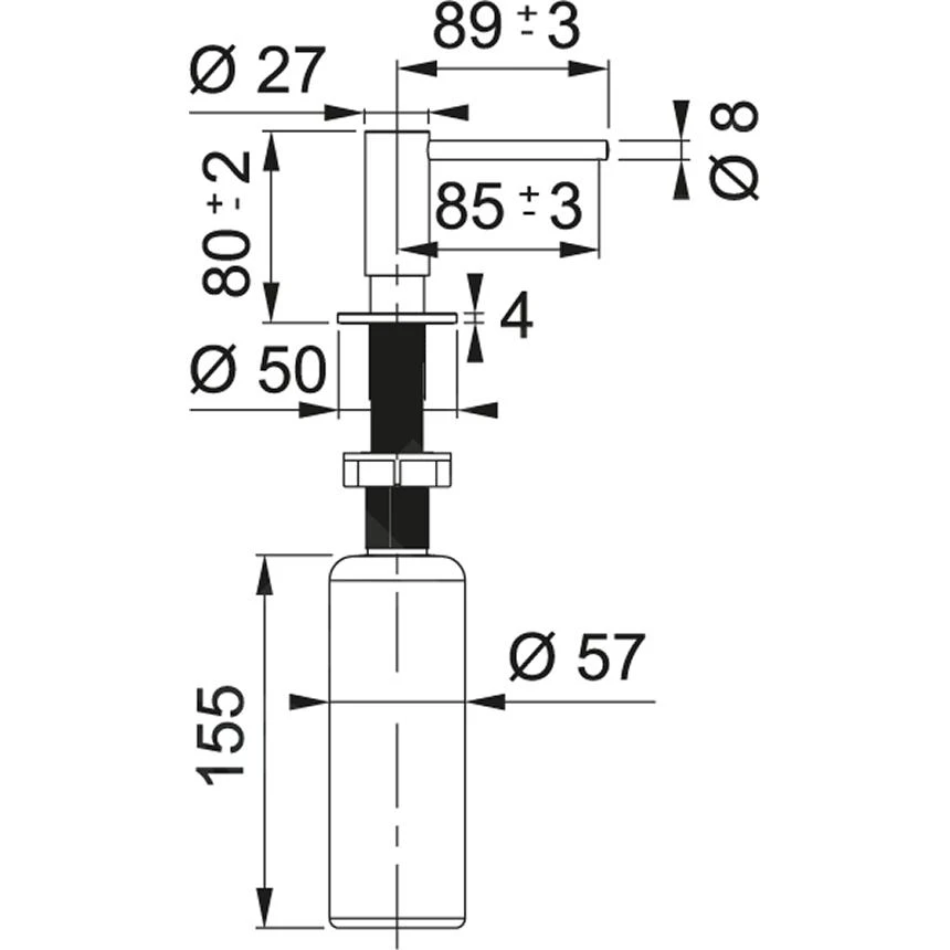 Franke Atlas Neo - Afwasmiddeldispenser, 350 Ml, Antraciet 112.0625.485 2 Franke Atlas Neo - Afwasmiddeldispenser, 350 Ml, Antraciet 112.0625.485 - Afbeelding 2