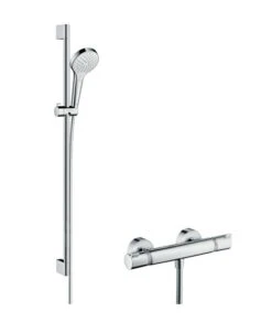 Hansgrohe Croma Select S - Vario Doucheset Met Thermostaat, 3jet, Douchestang 900 Mm, Wit/chroom 27014400