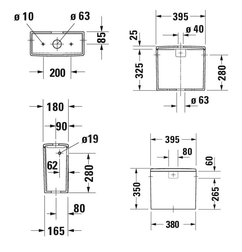 Duravit Soleil By Starck - Spoelreservoir, Zijwaterinlaat, DualFlush, WonderGliss, Wit 09450000851 2 Duravit Soleil By Starck - Spoelreservoir, Zijwaterinlaat, DualFlush, WonderGliss, Wit 09450000851 - Afbeelding 2