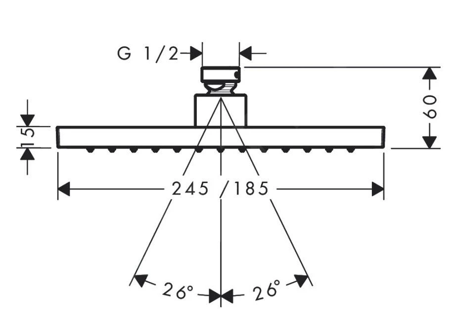 Axor Douche Programma - Hoofddouche 245/185, 1jet, EcoSmart, Chroom 35374000 2 Axor Douche Programma - Hoofddouche 245/185, 1jet, EcoSmart, Chroom 35374000 - Afbeelding 2