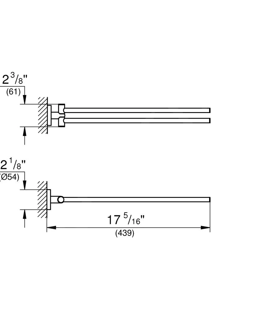 Grohe Essentials - Handdoekhouder, Gepolijst Nikkel 40371BE1 2 Grohe Essentials - Handdoekhouder, Gepolijst Nikkel 40371BE1 - Afbeelding 2