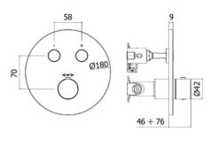 Paffoni Compact Box - Thermostatische Inbouwkraan, Voor 2 Uitgangen, Geborsteld Goud CPT018HGSP -Thuis-Badkamer 3da4d0158b421247cc4d9d36