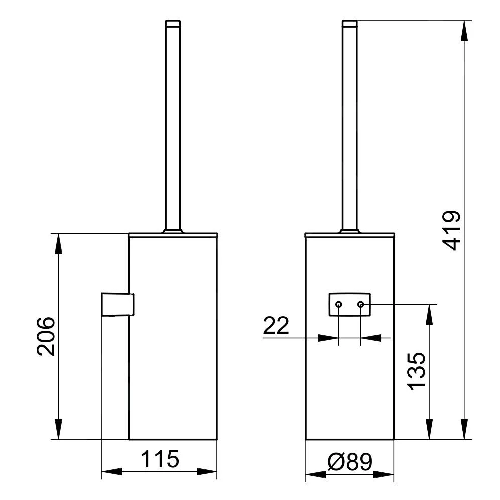 Keuco Collection Moll - WC-borstel Met Houder, Antraciet/chroom 12769010101 2 Keuco Collection Moll - WC-borstel Met Houder, Antraciet/chroom 12769010101 - Afbeelding 2