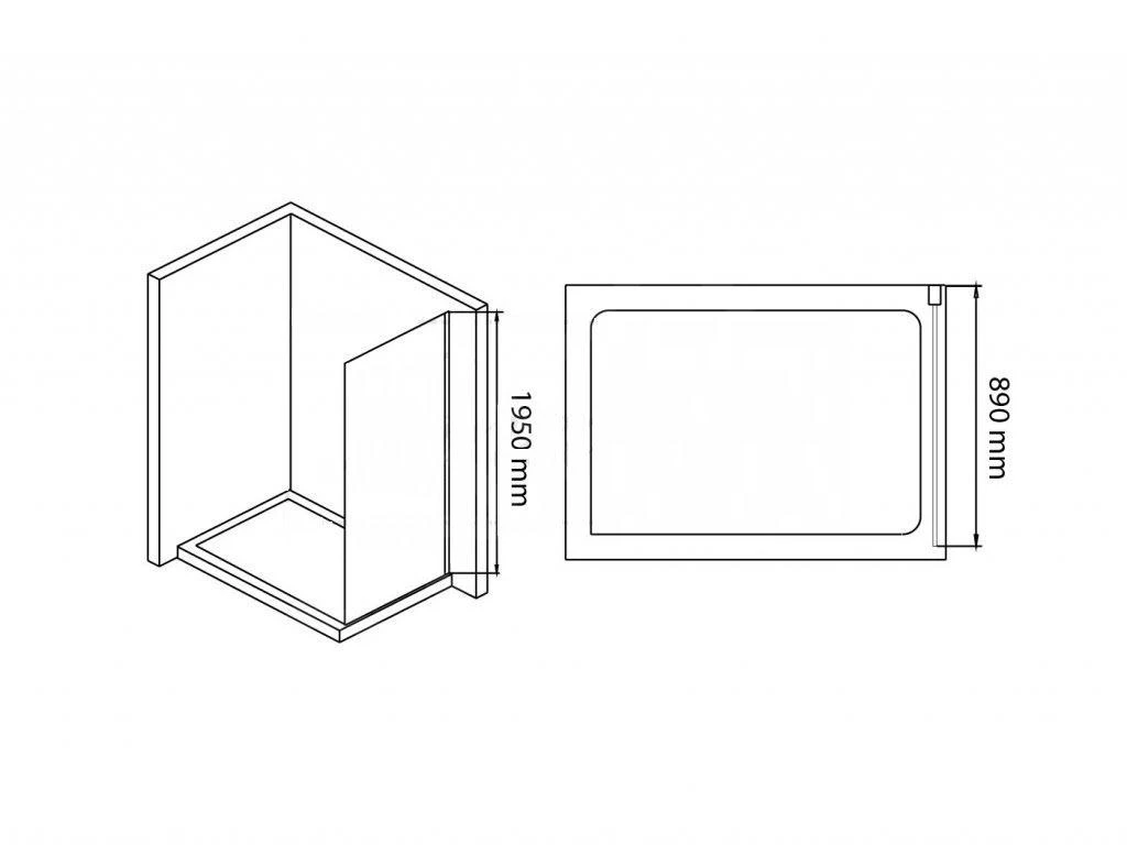 Lansanit LitLUX Slim Tadao - Vaste Douchewand 900 Mm, Glanzend Aluminium/helder Glas SPD90-2 2 Lansanit LitLUX Slim Tadao - Vaste Douchewand 900 Mm, Glanzend Aluminium/helder Glas SPD90-2 - Afbeelding 2