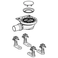 Geberit Setaplano - Afvoerset Met 4 Steunpoten, Voor Setaplano Douchebak, Waterslothoogte 50 Mm 154.010.00.1 -Thuis-Badkamer 612e2d3b4f12293eb1f77a70