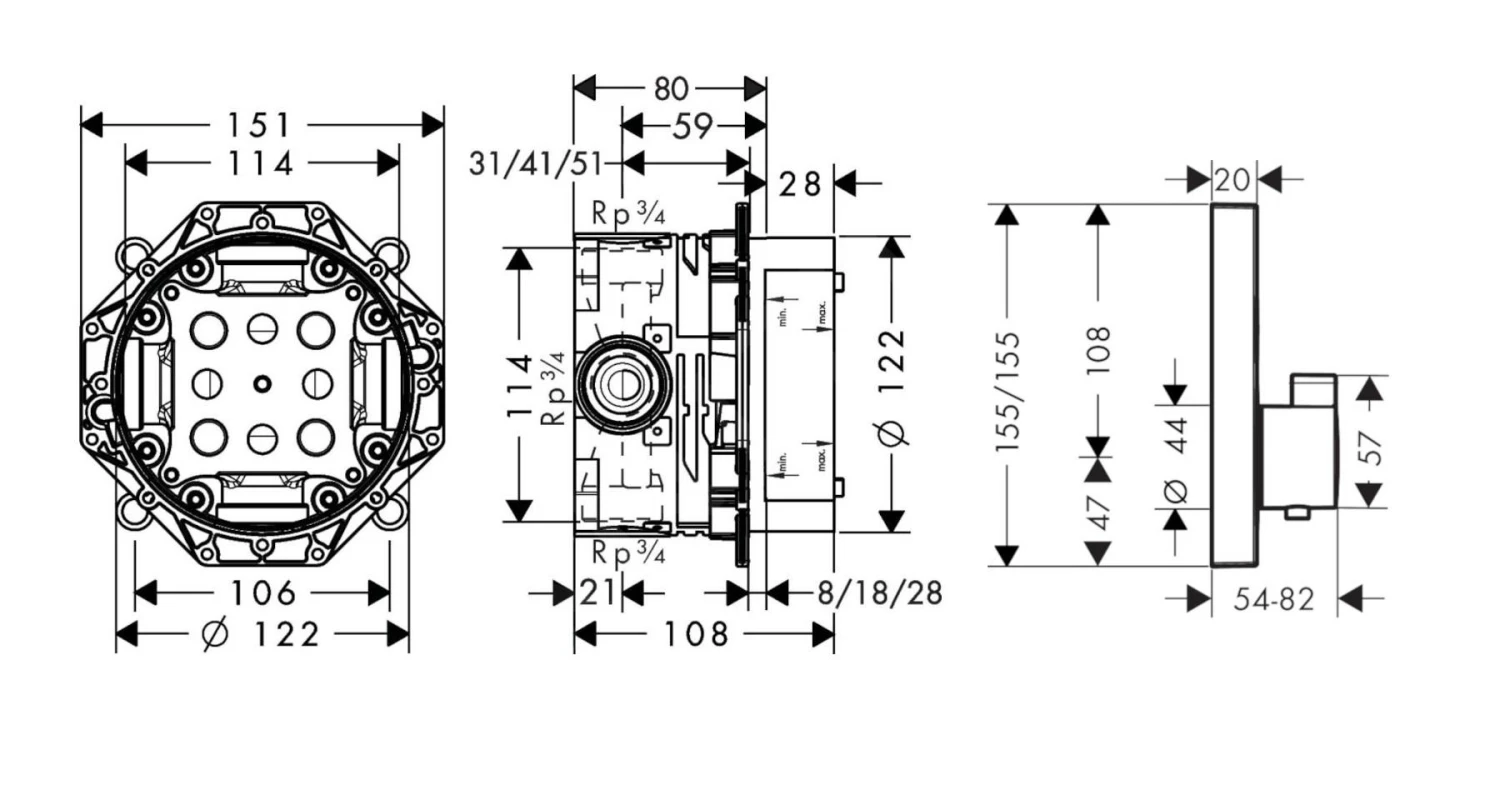Hansgrohe Raindance E - Doucheset 300 Met Inbouwthermostaat, Zwart 27918670 2 Hansgrohe Raindance E - Doucheset 300 Met Inbouwthermostaat, Zwart 27918670 - Afbeelding 2