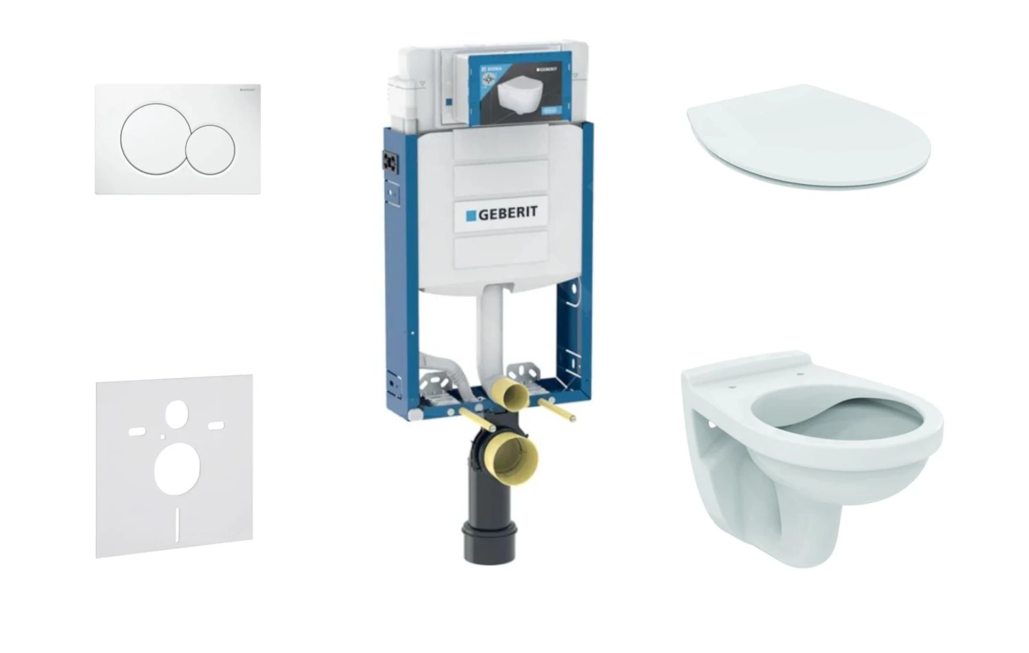 Geberit Kombifix - Set Voorwandinstallatie, Closet Alpha Met WC-zitting, SIGMA01 Bedieningsknop, Alpine Wit 110.302.00.5 ND1 1 Geberit Kombifix - Set Voorwandinstallatie, Closet Alpha Met WC-zitting, SIGMA01 Bedieningsknop, Alpine Wit 110.302.00.5 ND1