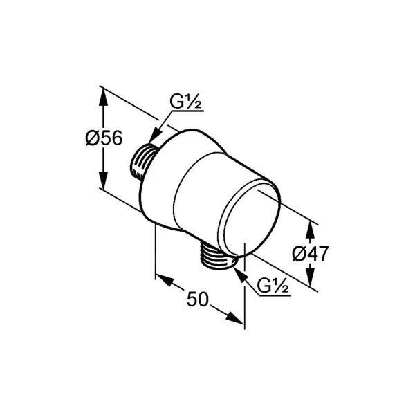 Kludi Douche Aansluitbochten - Wandaansluitbocht, Wit 6306143-00 2 Kludi Douche Aansluitbochten - Wandaansluitbocht, Wit 6306143-00 - Afbeelding 2