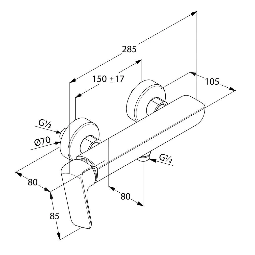 Kludi Ameo - Opbouw Douchekraan, Chroom 416750575 2 Kludi Ameo - Opbouw Douchekraan, Chroom 416750575 - Afbeelding 2