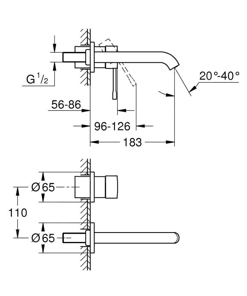 Grohe Essence - 2-gats Wastafelkraan M, Geborsteld Cool Sunrise 19408GN1 2 Grohe Essence - 2-gats Wastafelkraan M, Geborsteld Cool Sunrise 19408GN1 - Afbeelding 2