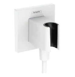 Hansgrohe Fixfit - Muuraansluitbocht Met Handdouchehouder, Mat Wit 26889700