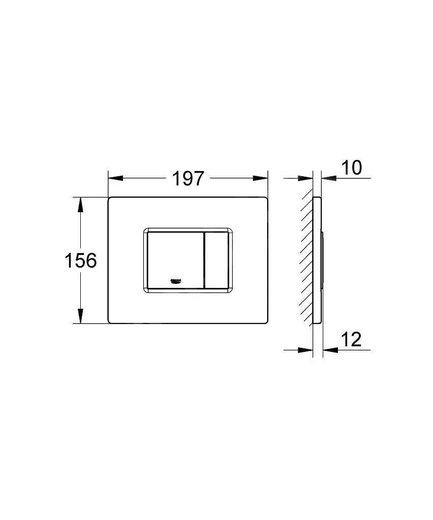 Grohe Skate Cosmopolitan - Bedieningsplaat,supersteel 38732DC0 2 Grohe Skate Cosmopolitan - Bedieningsplaat,supersteel 38732DC0 - Afbeelding 2