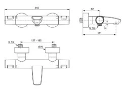 Ideal Standard CeraTherm - Thermostatische Badkraan, Zwart A7544XG -Thuis-Badkamer 9b685f70cdaff7eff89fb398