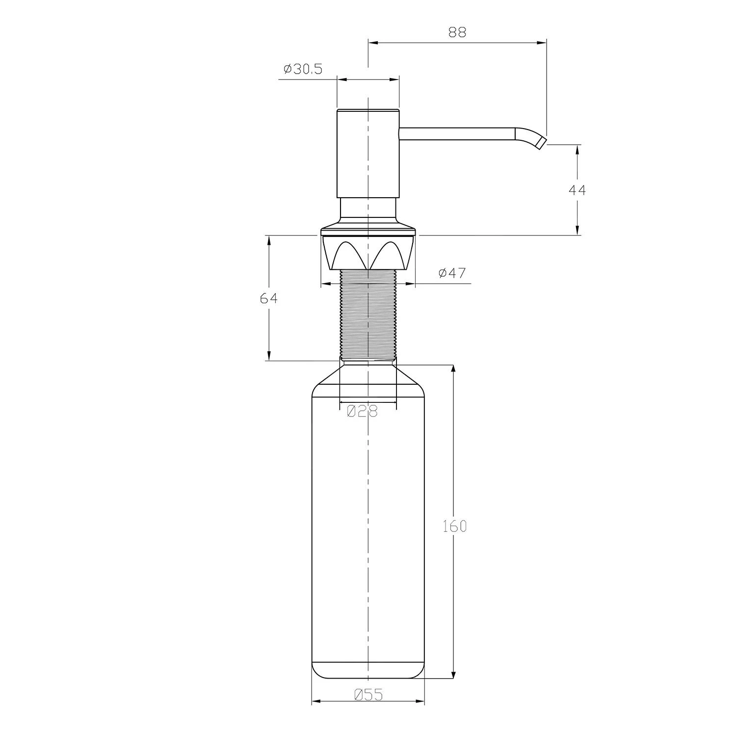 Sapho Accessoires - Inbouw Zeepdispenser, Rond, Chroom SP023 2 Sapho Accessoires - Inbouw Zeepdispenser, Rond, Chroom SP023 - Afbeelding 2