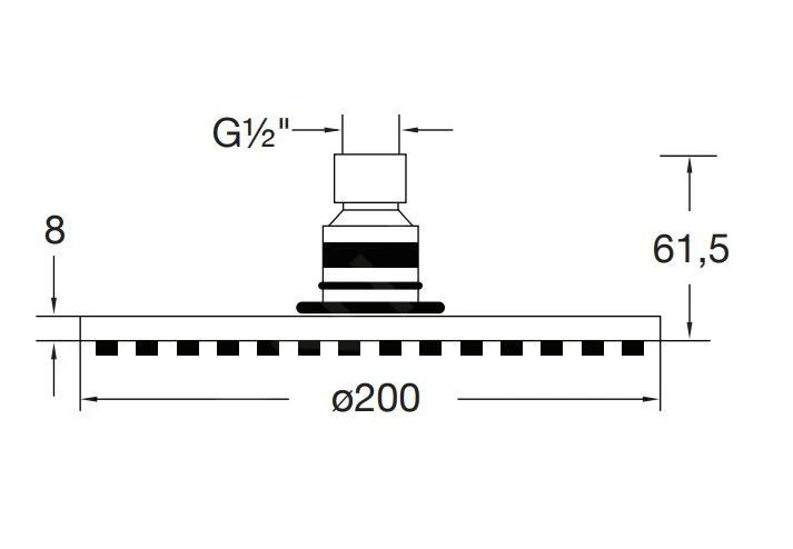 Steinberg 100 - Hoofddouche, Diameter 200 Mm, Geborsteld Nikkel 100 1687 BN 2 Steinberg 100 - Hoofddouche, Diameter 200 Mm, Geborsteld Nikkel 100 1687 BN - Afbeelding 2