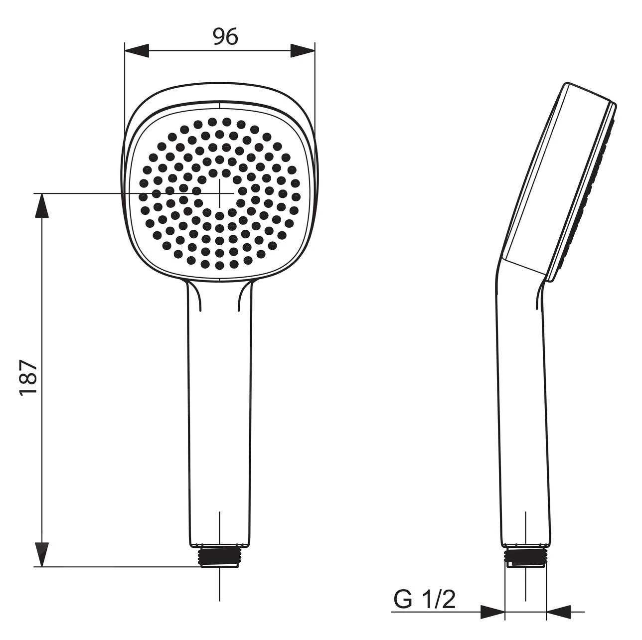 Hansa Basicjet - Handdouche, 1jet, Chroom 44630500 2 Hansa Basicjet - Handdouche, 1jet, Chroom 44630500 - Afbeelding 2