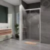 Lansanit LitLUX Serra - Douche Schuifdeur 1200 Mm, Glanzend Aluminium/helder Glas SEU12-2
