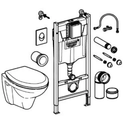 Grohe Solido - Toiletset Met Hangend Toilet + Softclose Wc Bril, Rimless, Skate Air Drukknop, Alpine Wit 39398000 -Thuis-Badkamer b7b3c4e3dcdccac2a173df3c
