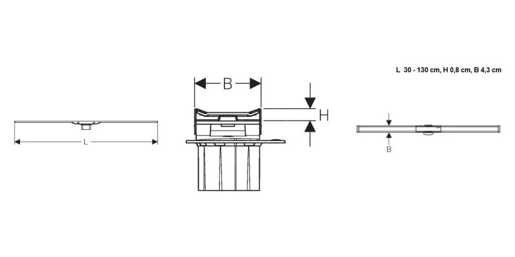 Geberit CleanLine - Roestvrij Stalen Douchegoot, 20, 300-1300 Mm, Donker Metaal 154.451.00.1 2 Geberit CleanLine - Roestvrij Stalen Douchegoot, 20, 300-1300 Mm, Donker Metaal 154.451.00.1 - Afbeelding 2