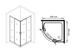 Lansanit LitIN Vati - Douchecabine 4 Delig 900x900 Mm, Glanzend Aluminium/helder Glas QR99-190-C -Thuis-Badkamer bcaa5c2b2a79d92ccfeb149f