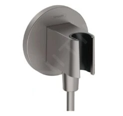Hansgrohe Fixfit - Muuraansluitbocht Met Handdouchehouder, Geborsteld Zwart Chroom 26888340
