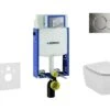 Geberit Kombifix - Set Voorwandinstallatie, Toilet En Zitting Ideal Standard Tesi, Sigma01 Bedieningsplaat, Glanzend Chroom 110.302.00.5 NF2
