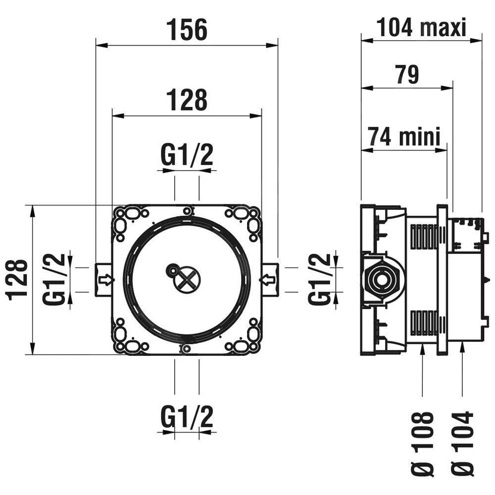 Laufen Concealed Bodies - Simibox Light Basisgarnituur Voor Inbouwkraan, Met Stopkraan HF574037000000 2 Laufen Concealed Bodies - Simibox Light Basisgarnituur Voor Inbouwkraan, Met Stopkraan HF574037000000 - Afbeelding 2