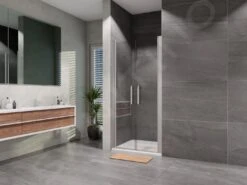 Lansanit LitEX Elisa - Douchedeur 2 Delig 1000 Mm, Glanzend Aluminium/mat Glas AS2-100-190-M