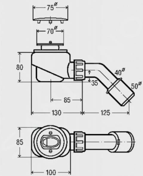 Ideal Standard Strada - Domoplex Afvoergarnituur, Chroom K7814AA 2 Ideal Standard Strada - Domoplex Afvoergarnituur, Chroom K7814AA - Afbeelding 2
