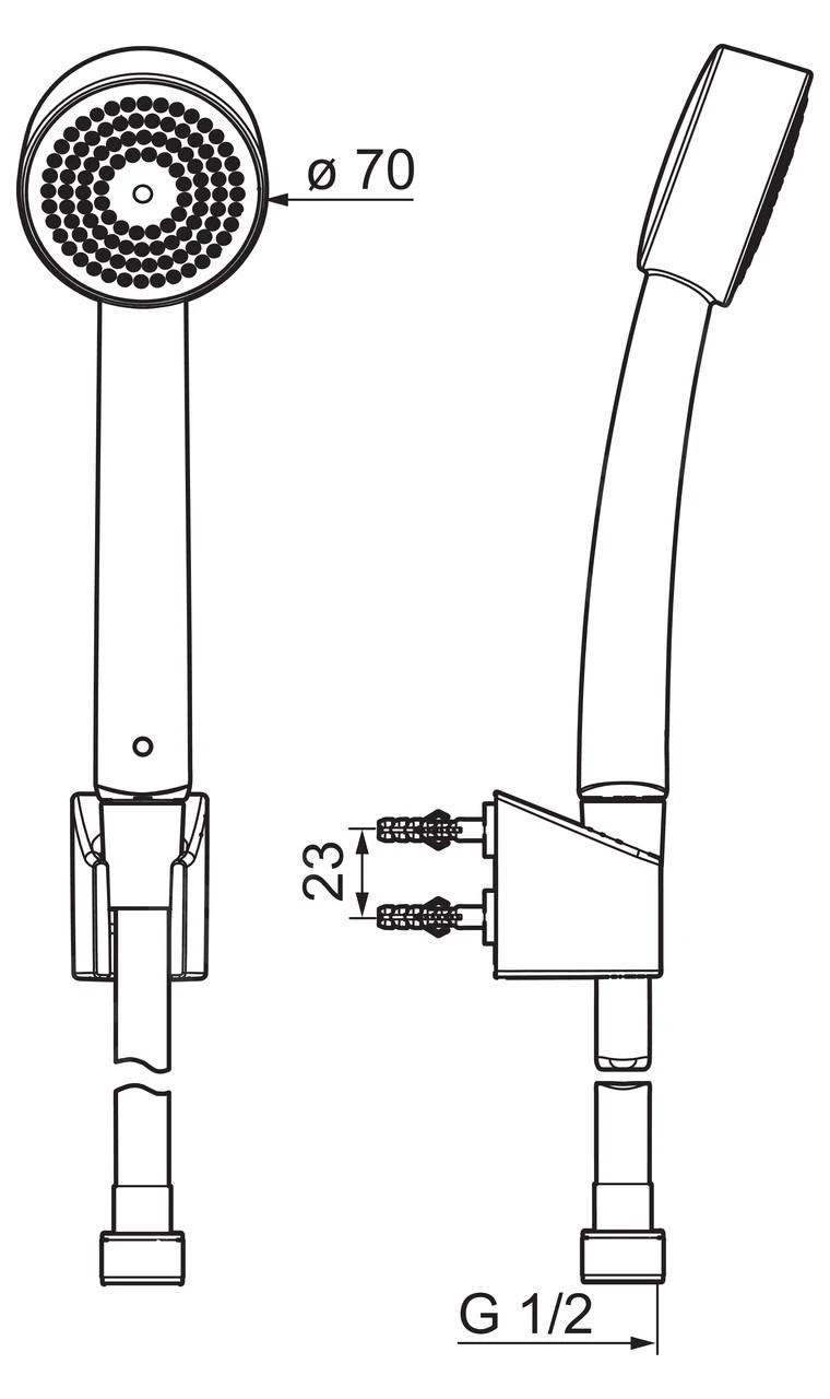 Hansa Basicjet - Set Van Douchekop, 1jet, Douchehouder En Doucheslang, Chroom 44681113 2 Hansa Basicjet - Set Van Douchekop, 1jet, Douchehouder En Doucheslang, Chroom 44681113 - Afbeelding 2