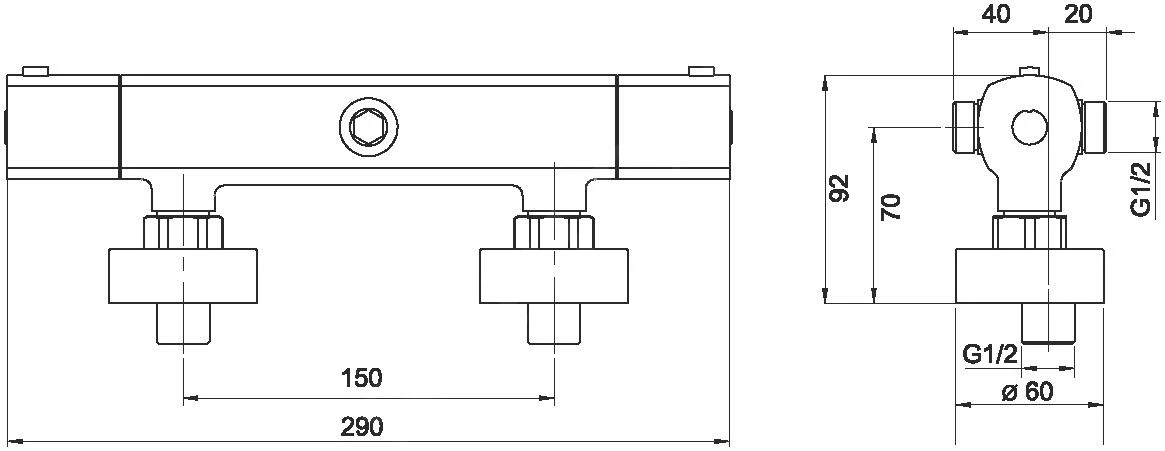 Novaservis Metalia 58 - Doucheset Met Thermostaat, Chroom SET071/TER,0 3 Novaservis Metalia 58 - Doucheset Met Thermostaat, Chroom SET071/TER,0 - Afbeelding 3