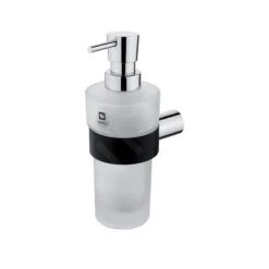 Nimco Nava - Zeepdispenser Met Hoouder, Mat Zwart/mat Glas NA 28031W