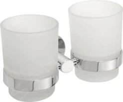 Sapho X-Round - Glashouder Dubbel Met Houder, Glas/chroom XR902