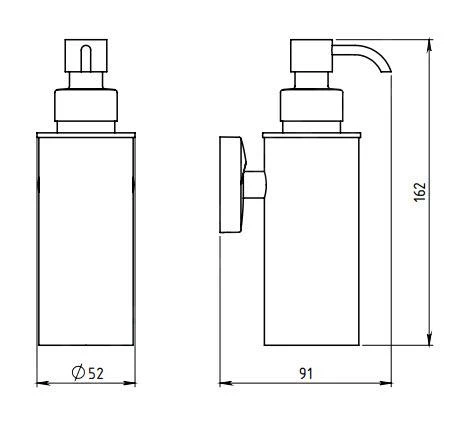 Novaservis Metalia 11 - Zeepdispenser Kov, Chroom 0177,0 2 Novaservis Metalia 11 - Zeepdispenser Kov, Chroom 0177,0 - Afbeelding 2